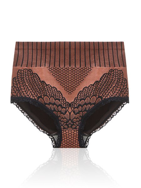 High-waisted Abdomen And Hips Plus Size Briefs, Orange, Panties