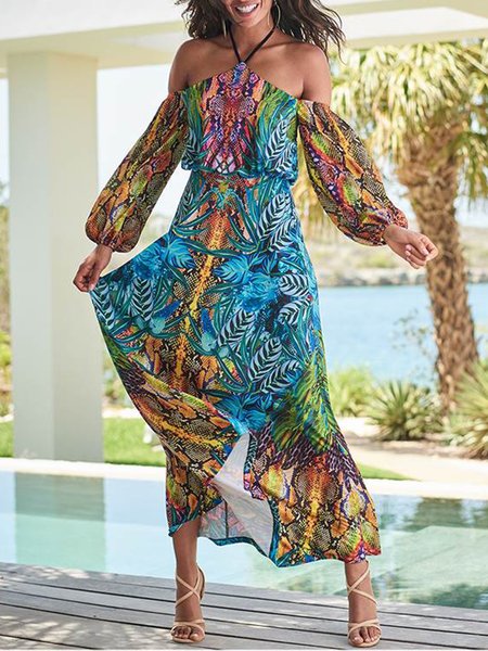 Shore Resort Long Sleeve Gradient Color Planting Print A-line Dress, Multicolor, Tie dye dress
Shore Resort Long Sleeve Gradient Color Planting Print A-line Dress, Multicolor, Tie dye dress
