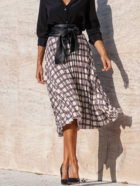 Lady Regular Fit Midi Skirt, As picture, Midi Skirts
