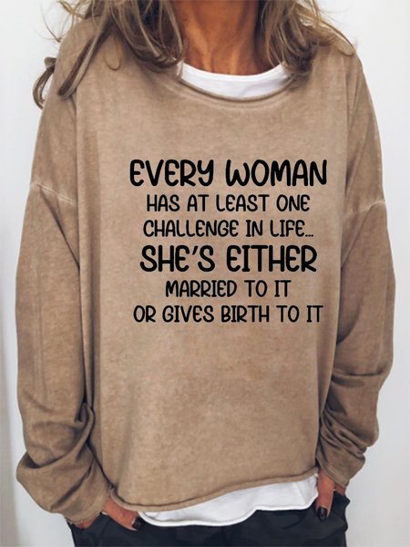 Every Woman Has At Least One Challenge In Life Letter Crew Neck Sweatshirt, Khaki, Hoodies&Sweatshirts
Every Woman Has At Least One Challenge In Life Letter Crew Neck Sweatshirt, Khaki, Hoodies&Sweatshirts