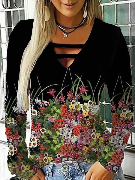 Regular Fit Cotton Blends Floral Casual Shirts & Tops, Black, Long sleeve tops
Regular Fit Cotton Blends Floral Casual Shirts & Tops, Black, Long sleeve tops