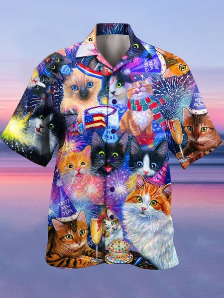 Mens Happy New Year Print Casual Breathable Short Sleeve Hawaiian Shirts, As picture, Men's Floral shirt
Mens Happy New Year Print Casual Breathable Short Sleeve Hawaiian Shirts, As picture, Men's Floral shirt