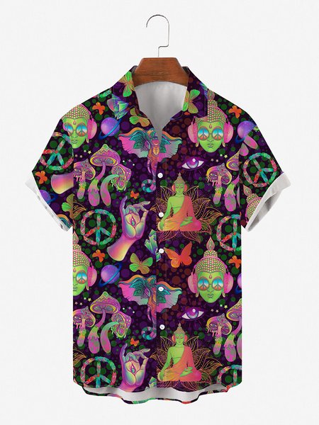 Mens Funky Hippie Buddha Print Casual Breathable Loose Short Sleeve Hawaiian Shirts, Black, Men's Floral shirt
Mens Funky Hippie Buddha Print Casual Breathable Loose Short Sleeve Hawaiian Shirts, Black, Men's Floral shirt