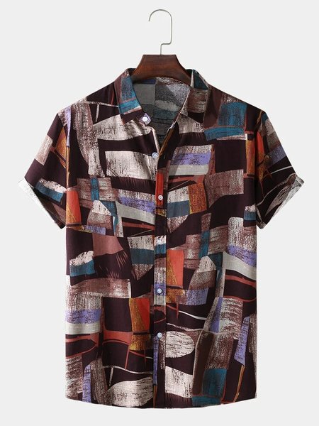 Ethnic Style Geometric Color Block Casual Cotton And linen Short-Sleeved Shirt, As picture, Shirts & Blouse
Ethnic Style Geometric Color Block Casual Cotton And linen Short-Sleeved Shirt, As picture, Shirts & Blouse