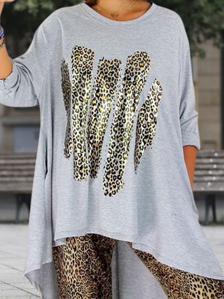 Plus Size Leopard Casual Off Shoulder Loosen Shirts & Tops(accessory not included), Gray, Long sleeve tops
Plus Size Leopard Casual Off Shoulder Loosen Shirts & Tops(accessory not included), Gray, Long sleeve tops