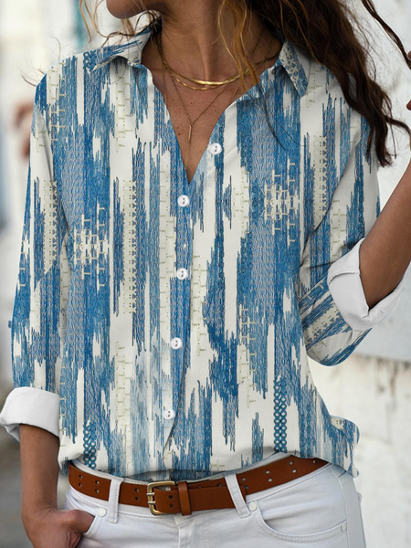 Long sleeve shirt collar geometric stripe hand-painted effect printed blouse blouse Plus Size, Blue, Shirts & Blouses
Long sleeve shirt collar geometric stripe hand-painted effect printed blouse blouse Plus Size, Blue, Shirts & Blouses
