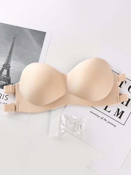 One-piece Non-steel Ring Gathered Non-slip Invisible Strap Tube Top, Nude, Underwear