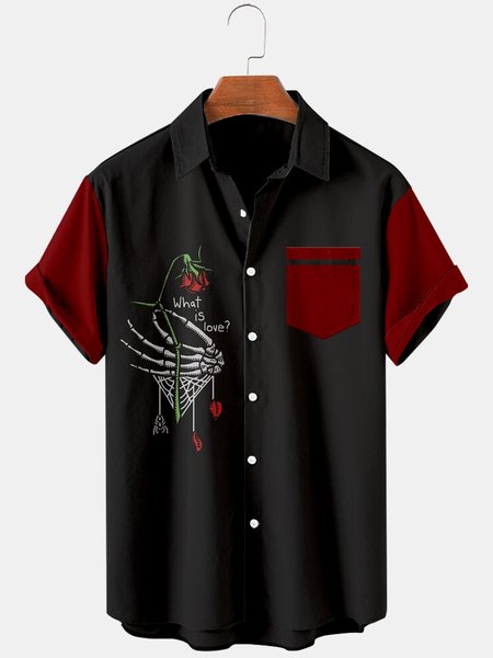 Mens Skull Rose Print Casual Breathable Hawaiian Short Sleeve Shirt, Black, Shirts & Blouse
Mens Skull Rose Print Casual Breathable Hawaiian Short Sleeve Shirt, Black, Shirts & Blouse