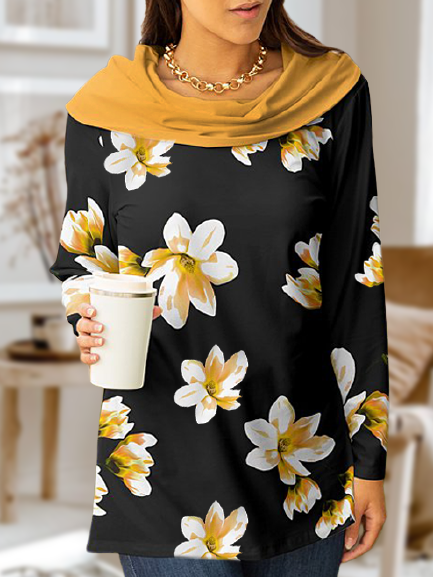 Bib collar hit color black bottom yellow flower blouse Cowl Neck Casual Shirts & Tops, Tops
Bib collar hit color black bottom yellow flower blouse Cowl Neck Casual Shirts & Tops, Tops