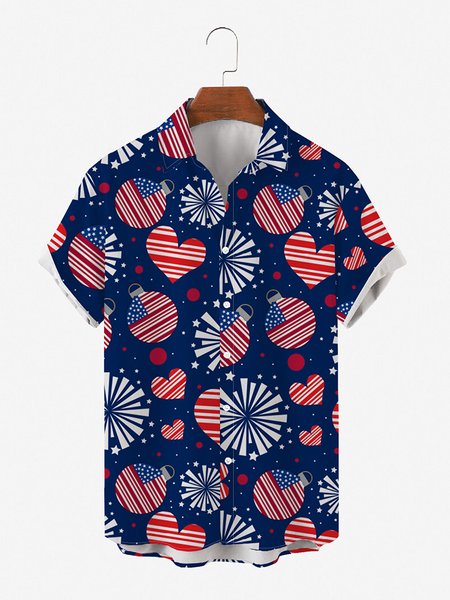 Mens American Flag New Year Heart Print Casual Breathable Loose Short Sleeve Shirts, Navy blue, Men's Floral shirt
Mens American Flag New Year Heart Print Casual Breathable Loose Short Sleeve Shirts, Navy blue, Men's Floral shirt