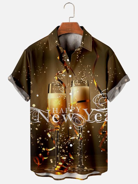 Mens Happy New Year Print Casual Breathable Short Sleeve Hawaiian Shirts, As picture, Men's Floral shirt
Mens Happy New Year Print Casual Breathable Short Sleeve Hawaiian Shirts, As picture, Men's Floral shirt