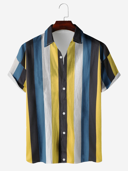 Yellow-Blue-White Contrast Striped Casual Cotton And linen Striped Short-Sleeved Shirt, As picture, Shirts & Blouse
Yellow-Blue-White Contrast Striped Casual Cotton And linen Striped Short-Sleeved Shirt, As picture, Shirts & Blouse