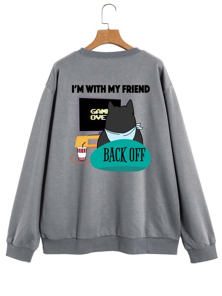 Unocis Back Off I'm With My Friend Dog Print Long Sleeve Casual Sweatshirts, Gray, Sweatshirts
Unocis Back Off I'm With My Friend Dog Print Long Sleeve Casual Sweatshirts, Gray, Sweatshirts