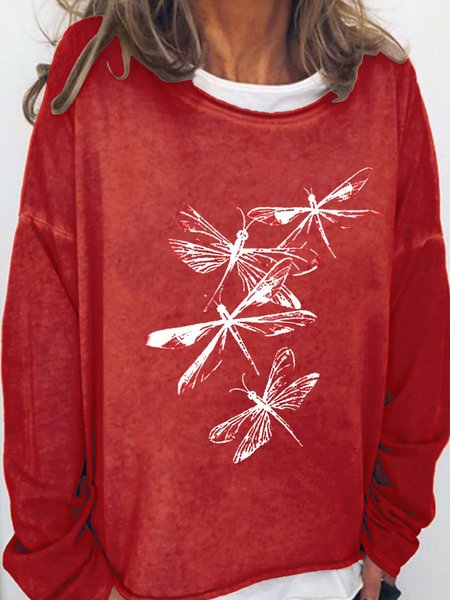 Funny Dragonfly Print Long Sleeve Casual Sweatshirts, Red, Hoodies&Sweatshirts
Funny Dragonfly Print Long Sleeve Casual Sweatshirts, Red, Hoodies&Sweatshirts