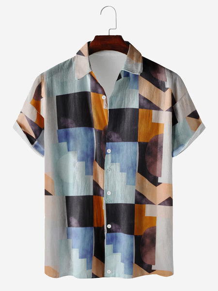 Geometric Color Block Casual Cotton And linen Striped Short-Sleeved Shirt, As picture, Men's Floral shirt
Geometric Color Block Casual Cotton And linen Striped Short-Sleeved Shirt, As picture, Men's Floral shirt