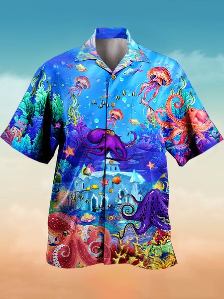 Mens Ocean Print Casual Breathable Casual Hawaiian Short Sleeve Shirt, As picture, Men's Floral shirt
Mens Ocean Print Casual Breathable Casual Hawaiian Short Sleeve Shirt, As picture, Men's Floral shirt