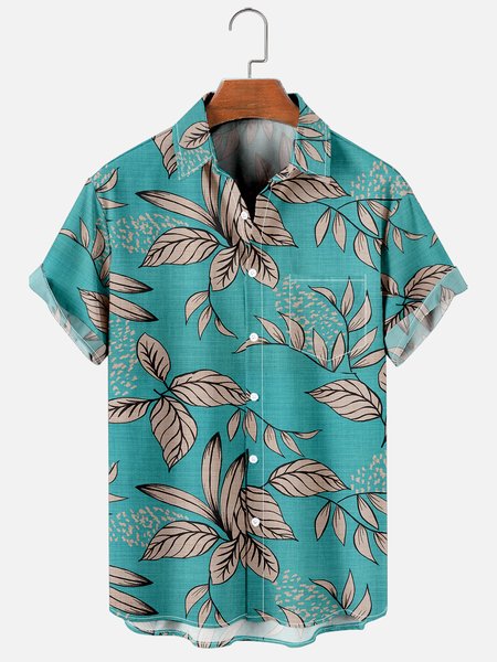 Mens Leaves Print Casual Breathable Chest Pocket Short Sleeve Hawaiian Shirts, Blue, Men's Floral shirt
Mens Leaves Print Casual Breathable Chest Pocket Short Sleeve Hawaiian Shirts, Blue, Men's Floral shirt
