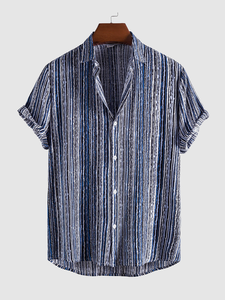 American Casual Striped Cotton And linen Short-Sleeved Shirt, Deep blue, Men's Floral shirt
American Casual Striped Cotton And linen Short-Sleeved Shirt, Deep blue, Men's Floral shirt