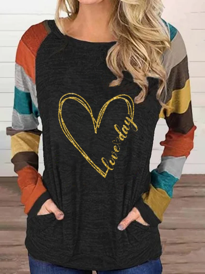 LOVE Pattern Cotton Blends Casual Regular Fit Shirts & Tops, Black, Tops
LOVE Pattern Cotton Blends Casual Regular Fit Shirts & Tops, Black, Tops