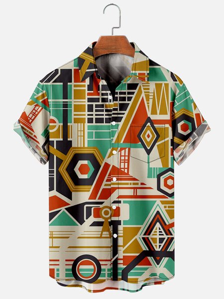 Casual Vacation Retro Geometric Pattern Hawaiian Style Printed Shirt Top, Multicolor, Shirts & Blouse
Casual Vacation Retro Geometric Pattern Hawaiian Style Printed Shirt Top, Multicolor, Shirts & Blouse