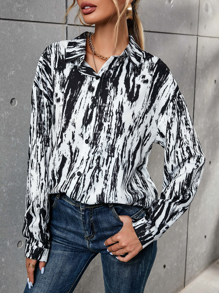 Off Shoulder Casual Shirts & Tops, Black-white, Shirts & Blouses