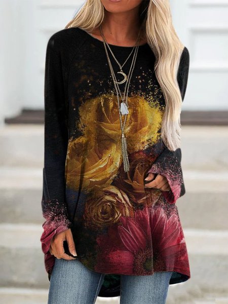 Loosen Floral Printed Shirts & Tops, Black, Tops
Loosen Floral Printed Shirts & Tops, Black, Tops