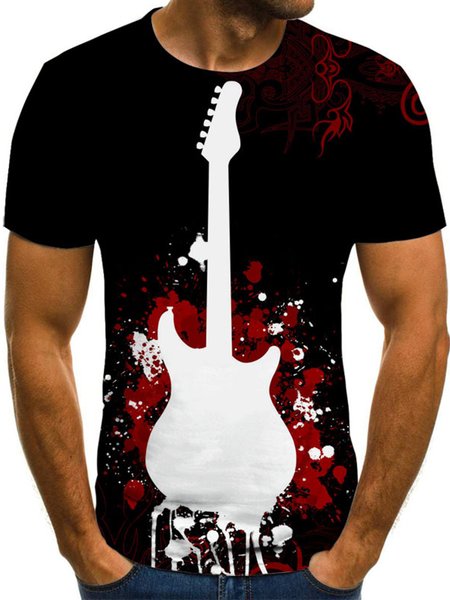 3D Guitar Print Men's Shirts & Tops, Black, T-shirts 
3D Guitar Print Men's Shirts & Tops, Black, T-shirts
