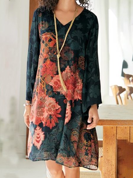 Casual V Neck Floral Cotton Blends Weaving Dress, Multicolor, Floral Dresses
Casual V Neck Floral Cotton Blends Weaving Dress, Multicolor, Floral Dresses