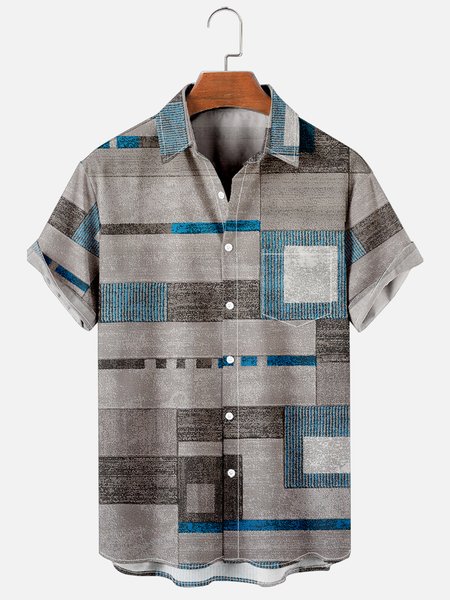 Leisure Vacation Abstract Gradient Geometric Pattern Hawaiian Style Printed Shirt Top, Blue, Men's Floral shirt
Leisure Vacation Abstract Gradient Geometric Pattern Hawaiian Style Printed Shirt Top, Blue, Men's Floral shirt