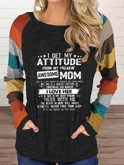 I Get A Awesome Dad Print Crew Neck Casual Letter Cotton Blends Shirts & Tops, Black, Long sleeve tops
I Get A Awesome Dad Print Crew Neck Casual Letter Cotton Blends Shirts & Tops, Black, Long sleeve tops