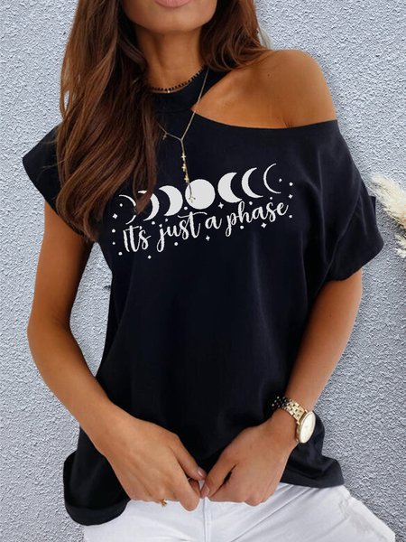 Casual Irregular Craftsmanship Crew Neck Shirts & Tops Off The Shoulder Tops for Women, Black, T-Shirts
Casual Irregular Craftsmanship Crew Neck Shirts & Tops Off The Shoulder Tops for Women, Black, T-Shirts