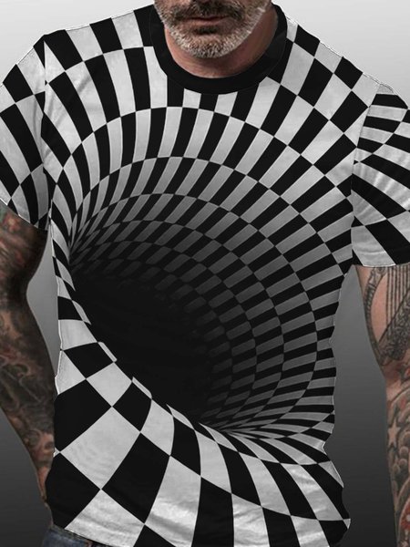 3D Print Graphic Optical Illusion Crew Neck Short Sleeve Shirts & Tops, Black-white, T-shirts
3D Print Graphic Optical Illusion Crew Neck Short Sleeve Shirts & Tops, Black-white, T-shirts