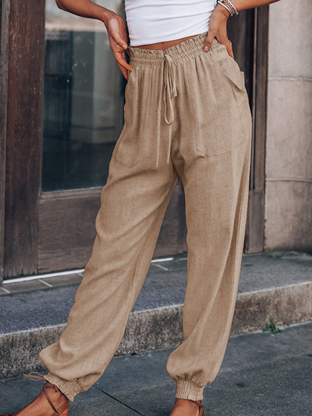Casual Loosen Pants, Khaki, Pants