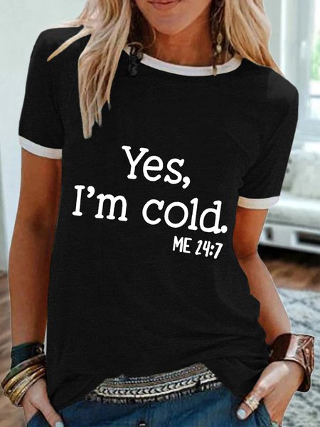 Casual Short Sleeve Round Neck Plus Size Printed Tops T-shirts, Black, T-Shirts