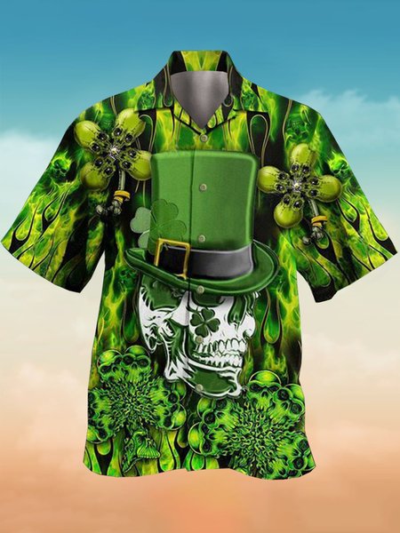 Mens St Patrick's Day Printed Casual Breathable Hawaiian Short Sleeve Shirt, Green, Men's Floral shirt
Mens St Patrick's Day Printed Casual Breathable Hawaiian Short Sleeve Shirt, Green, Men's Floral shirt