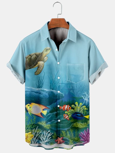Mens Turtle Print Casual Breathable Hawaiian Short Sleeve Shirt, As picture, Men's Floral shirt
Mens Turtle Print Casual Breathable Hawaiian Short Sleeve Shirt, As picture, Men's Floral shirt