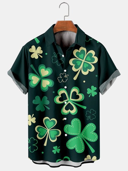 Mens St Patrick's Day Printed Casual Breathable Hawaiian Short Sleeve Shirt, Green, Men's Floral shirt
Mens St Patrick's Day Printed Casual Breathable Hawaiian Short Sleeve Shirt, Green, Men's Floral shirt