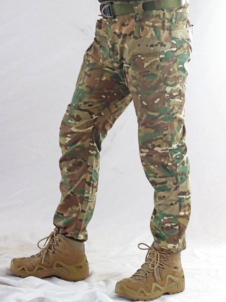 Mens Outdoor Zipper Sports Trousers & Pants, Camouflage green, Pants