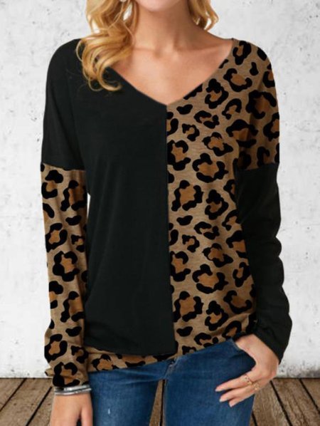 Leopard Printed V Neck Loosen Off Shoulder Casual Long Sleeve Shirts & Tops, Dresses
Leopard Printed V Neck Loosen Off Shoulder Casual Long Sleeve Shirts & Tops, Dresses