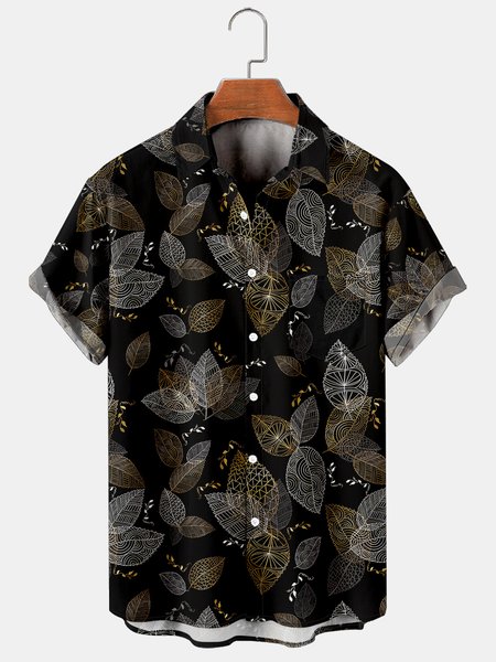 Vacation Leisure Gradual Leaf Pattern Hawaiian Style Printed Shirt Top, Black, Men's Floral shirt
Vacation Leisure Gradual Leaf Pattern Hawaiian Style Printed Shirt Top, Black, Men's Floral shirt