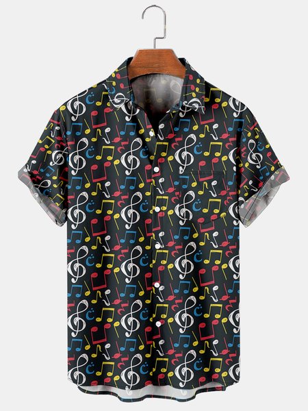 Vacation Leisure Music Element Musical Note Pattern Hawaiian Style Printed Shirt Top, Black, Men's Floral shirt
Vacation Leisure Music Element Musical Note Pattern Hawaiian Style Printed Shirt Top, Black, Men's Floral shirt