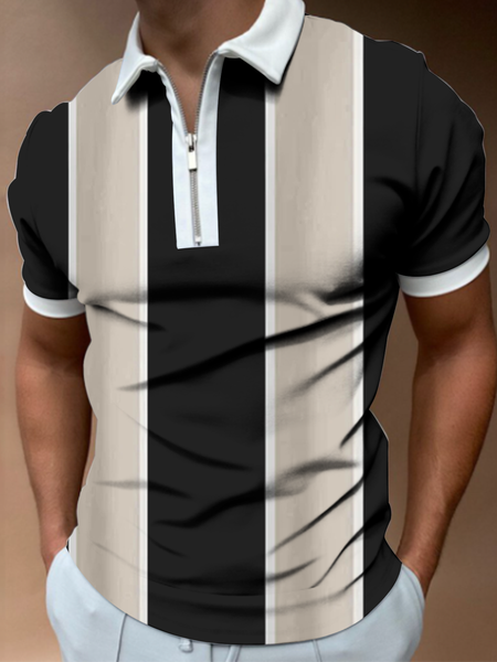 Black Snd White Stripe Pattern Color Matching POLO Shirt, As picture, Men's t-shirts
Black Snd White Stripe Pattern Color Matching POLO Shirt, As picture, Men's t-shirts