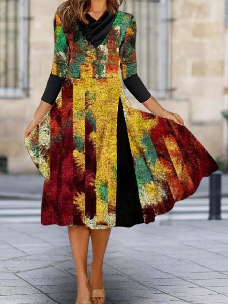 Casual Cowl Neck Color Block Dresses(accessory not included), Multicolor, Tie dye dress
Casual Cowl Neck Color Block Dresses(accessory not included), Multicolor, Tie dye dress