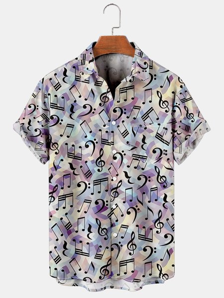 Vacation Leisure Music Element Musical Note Pattern Hawaiian Style Printed Shirt Top, Multicolor, Men's Floral shirt
Vacation Leisure Music Element Musical Note Pattern Hawaiian Style Printed Shirt Top, Multicolor, Men's Floral shirt