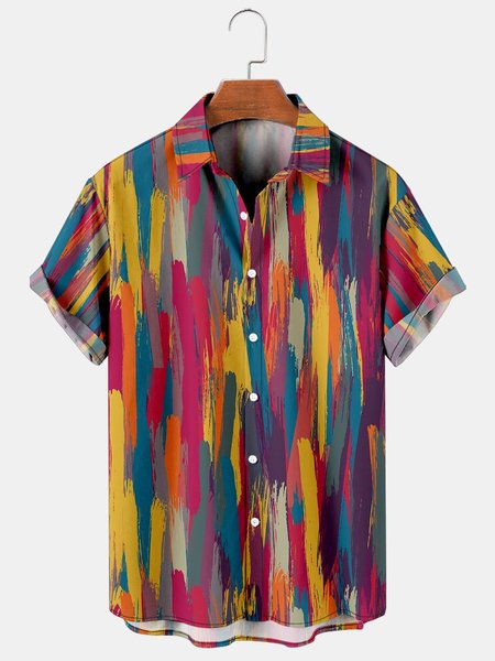 Mens Painting Print Casual Breathable Short Sleeve Hawaiian Shirts, Multicolor, Men's Floral shirt
Mens Painting Print Casual Breathable Short Sleeve Hawaiian Shirts, Multicolor, Men's Floral shirt