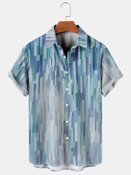Mens Classic Stripes Print Casual Breathable Short Sleeve Hawaiian Shirts, Blue, Men's Floral shirt
Mens Classic Stripes Print Casual Breathable Short Sleeve Hawaiian Shirts, Blue, Men's Floral shirt