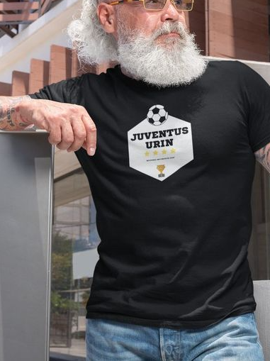 Football print casual cotton short-sleeved T-shirt, Black, Men's Top