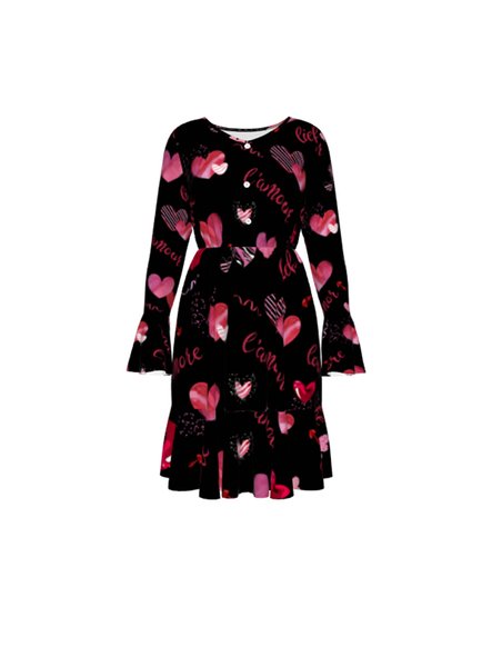 Valentine's day peach heart letter pattern long-sleeved A-line dress, Black-pink, Dresses
Valentine's day peach heart letter pattern long-sleeved A-line dress, Black-pink, Dresses