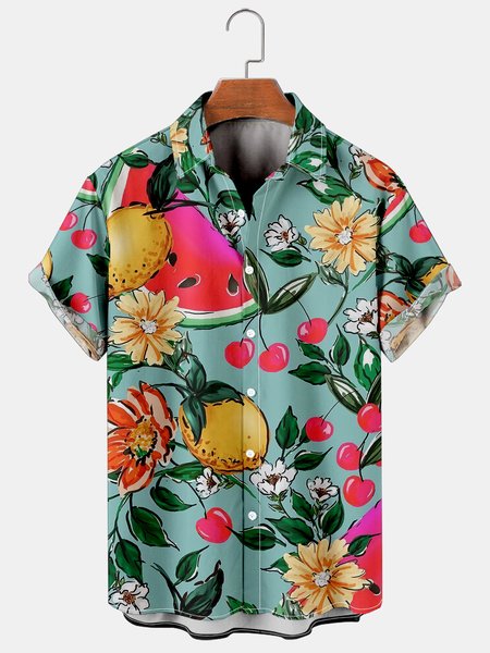 Mens Fruit Print Casual Breathable Hawaiian Short Sleeve Shirt, As picture, Men's Floral shirt
Mens Fruit Print Casual Breathable Hawaiian Short Sleeve Shirt, As picture, Men's Floral shirt
