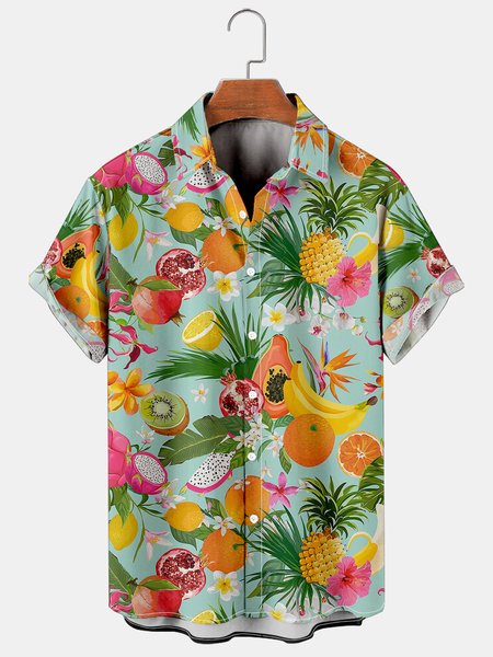 Mens Fruit Print Casual Breathable Hawaiian Short Sleeve Shirt, Green, Men's Floral shirt
Mens Fruit Print Casual Breathable Hawaiian Short Sleeve Shirt, Green, Men's Floral shirt